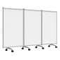 Luxor Freestanding 3-Panel Mobile Magnetic Whiteboard Room Divider, 53.5"H x 91"W, White (MB9152WW)