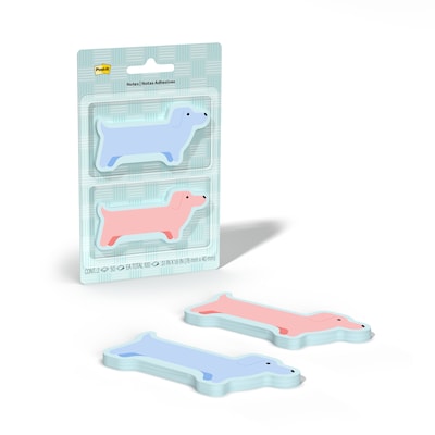 Post-it Cute Dachshund Notes, 1.6 x 3.1, Assorted Colors, 50 Sheets/Pad, 2 Pads/Pack (PET-DCS-1)