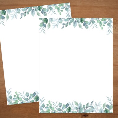 Great Papers Elegant Eucalyptus Everyday Letterhead, Multicolored, 50 Sheets/Pack (2025013)