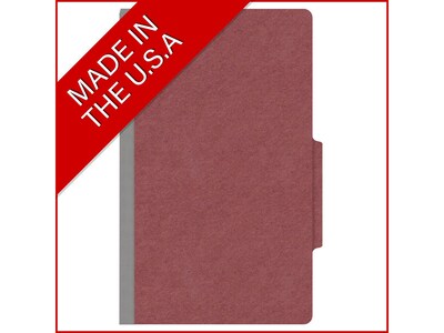 Medical Arts Press Pressboard Classification Folder, 1 Divider, 2" Expansion, Legal Size, Dark Red, 10/Box (DV-T52-14-3ARD)