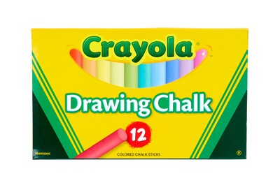 Crayola Drawing Chalk, Assorted Colors, 12/Box (51-0403)