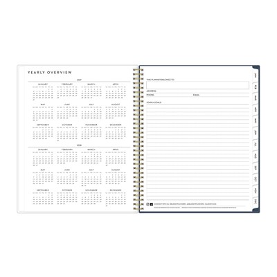 2027 Blue Sky Bespoke Letterpress Cranes In Flight 8.5" x 11" Calendar Year Weekly & Monthly Standard Planner, Plastic Cover