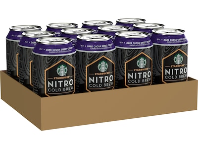 Starbucks Nitro Dark Cocoa Sweet Cream Cold Brew Coffee, 9.6 fl. oz., 12/Carton (20478)