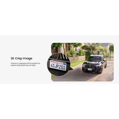 aosu 2K QHD 3.0-MP Outdoor Wireless AI-Smart Solar Security Camera, White (C9C2CA11)