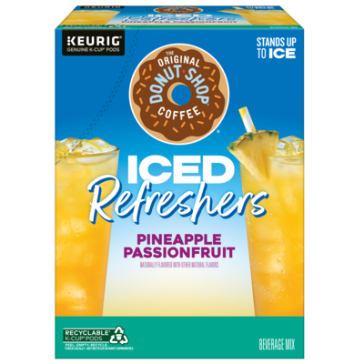 The Original Donut Shop Iced Refreshers Pineapple Passion Fruit, Keurig® K-Cup® Pods, 20/Box (5000379381)