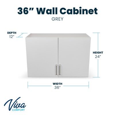 Viva Comfort 36'' H x 36" W Exam Room Medical Cabinet and 36" W Wall Cabinet, 3 Drawers, Gray (90236NS-GRY-WAL)