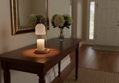 Simplee Adesso Alcott Candlewarmer 13" Halogen Table Lamp, Antique Brass (SL1191-21)