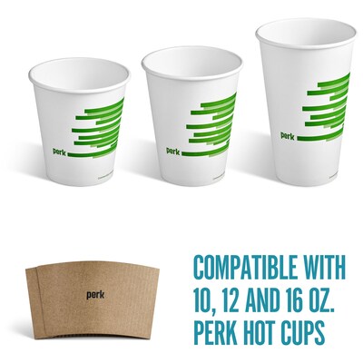 Perk™ Eco Paper Hot Cup Sleeves, Brown, 1000/Carton (PK56227CT)