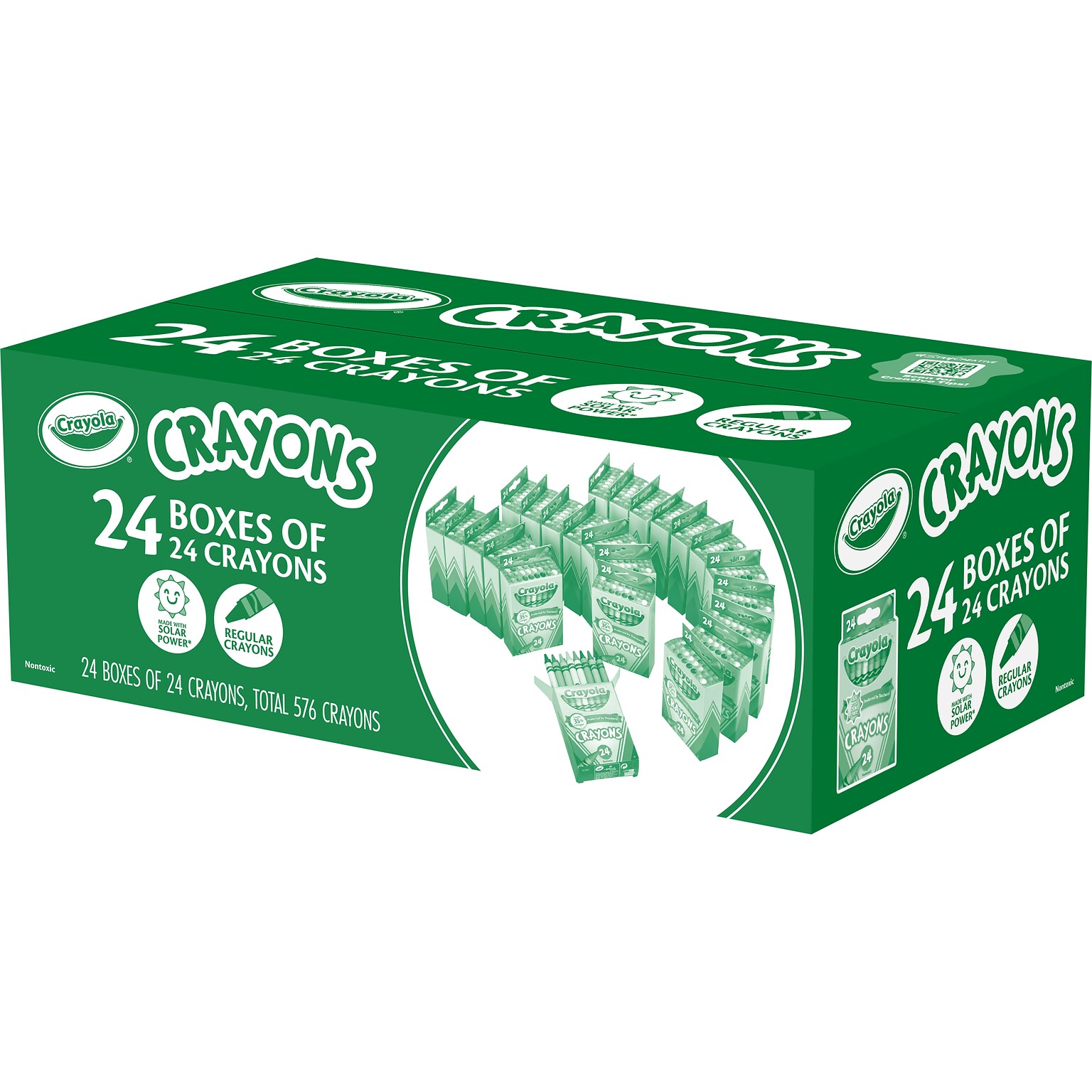 Crayola Standard Crayon, Assorted Colors, 24/Box, 24 Boxes/Bundle (52-3036)