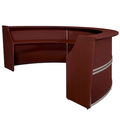 Regency Marque 144"W Curved Reception Desk Workstation, Mahogany (77293MH)