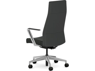 HON Cofi Fabric Swivel Executive Chair, Black/Polished Aluminum (HCFEU.W0.STC.P.H.UR10.CHSTC09.PA)