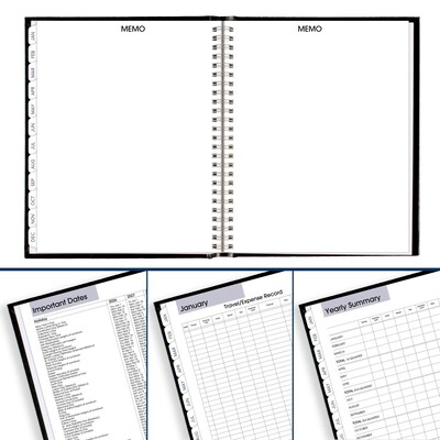 2026 AT-A-GLANCE DayMinder 7" x 8.5" Monthly Planner, Faux Leather Cover, Black (G400H-00-26)
