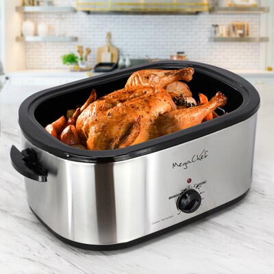 MegaChef 22 Qt Electric Roaster Oven, Silver (935121971M)