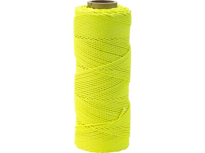 Mutual Industries Nylon Mason Braided Twine, 0.06 x 500 ft., Glo Lime, 6/Pack (14662-139-500)