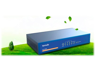 Tenda TEF1008P 8-Port Gigabit Ethernet Unmanaged Switch, 10/100 Mbps, Blue (TEF1008P)