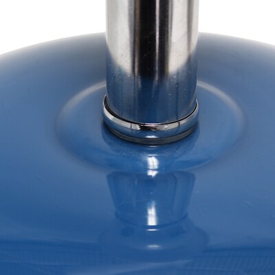 Lalia Home 15.25" Modern Ovaloid Glass Bedside Table Lamp with White Fabric Shade, Blue (LHT-3005-BL)