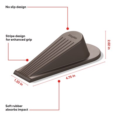 Staples Large Rubber Door Stops, Brown, 12/Pack (ST62712-12PK)