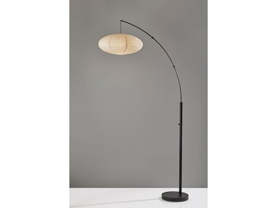 Adesso Corinne 80 Antique Bronze Floor Lamp with Oval Off-White Shade (5024-01)