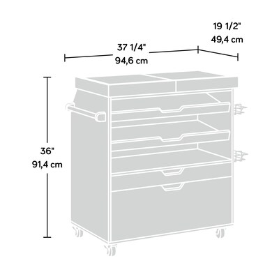 Sauder Craft Pro Series Craft Cart, White (417047)
