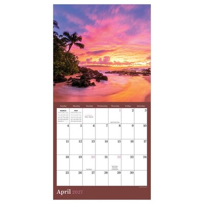 2027 TF Publishing Sunsets 7 x 7 Monthly Wall Calendar, Multicolored (27-2011)