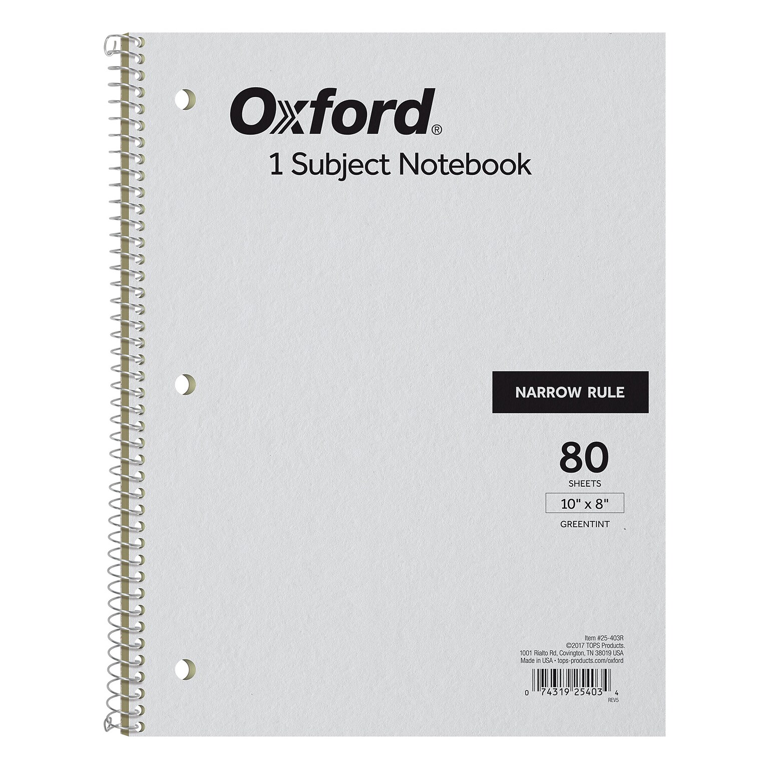 Oxford 1-Subject Notebooks, 8 x 10, Narrow Ruled, 80 Sheets, Kraft (25-403R)