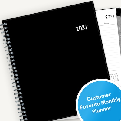 2027 Blue Sky 8" x 10" Monthly Planner, Black (160970)