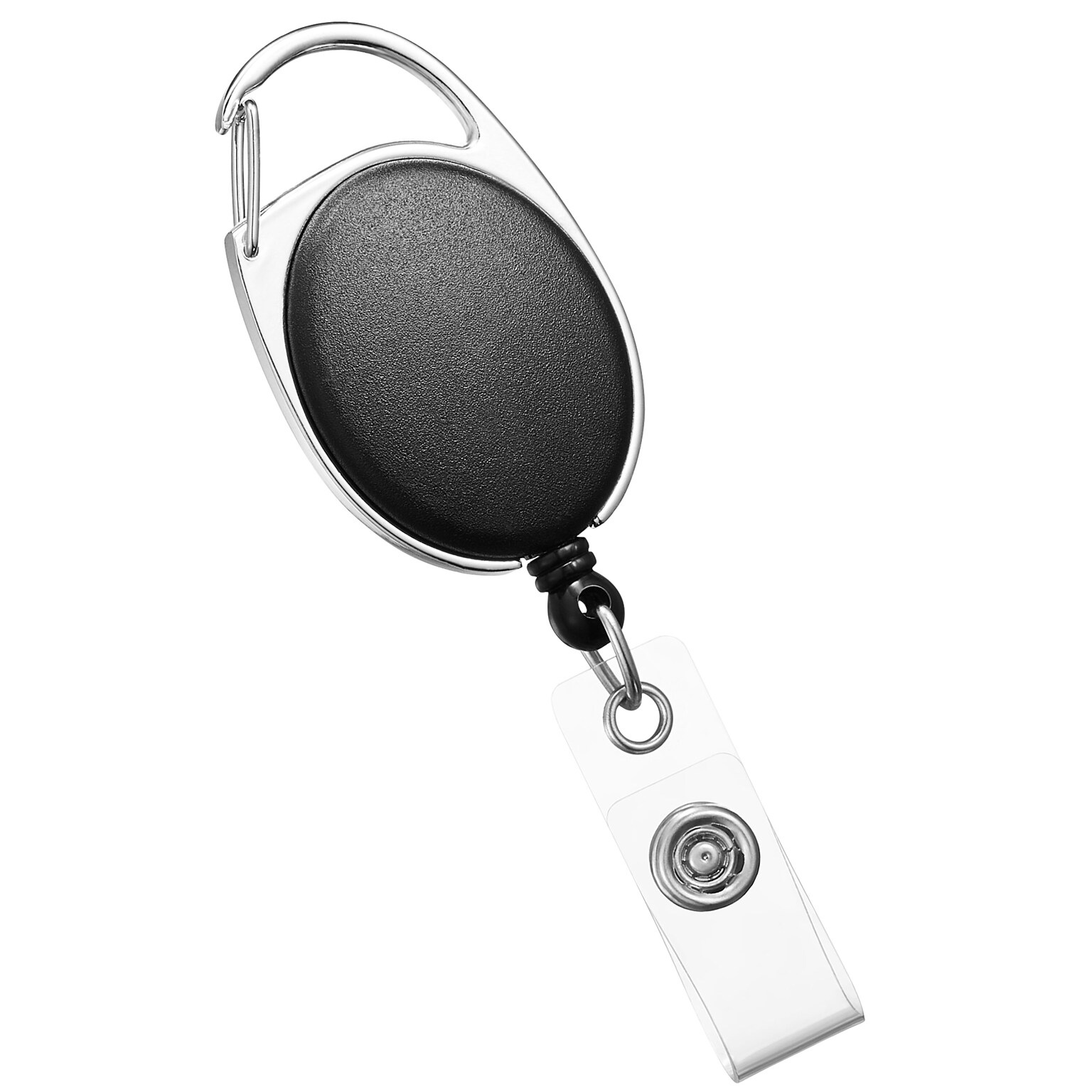 Staples Clip On Badge Reel,  30 Retractable Cord Length, Metal, Black (51910)