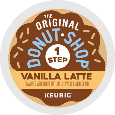 The Original Donut Shop One-Step Vanilla Latte Coffee Keurig K-Cup Pod, Dark Roast, 20/Box, 4 Boxes/Carton (381779CT)