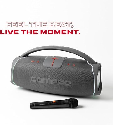 Compaq CMQ 200W Bluetooth Speaker with Microphone, Gray (CMQ200W)