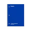 Staples 1-Subject Notebook, 8 x 10.5, College Ruled, 70 Sheets, Blue (TR27500)