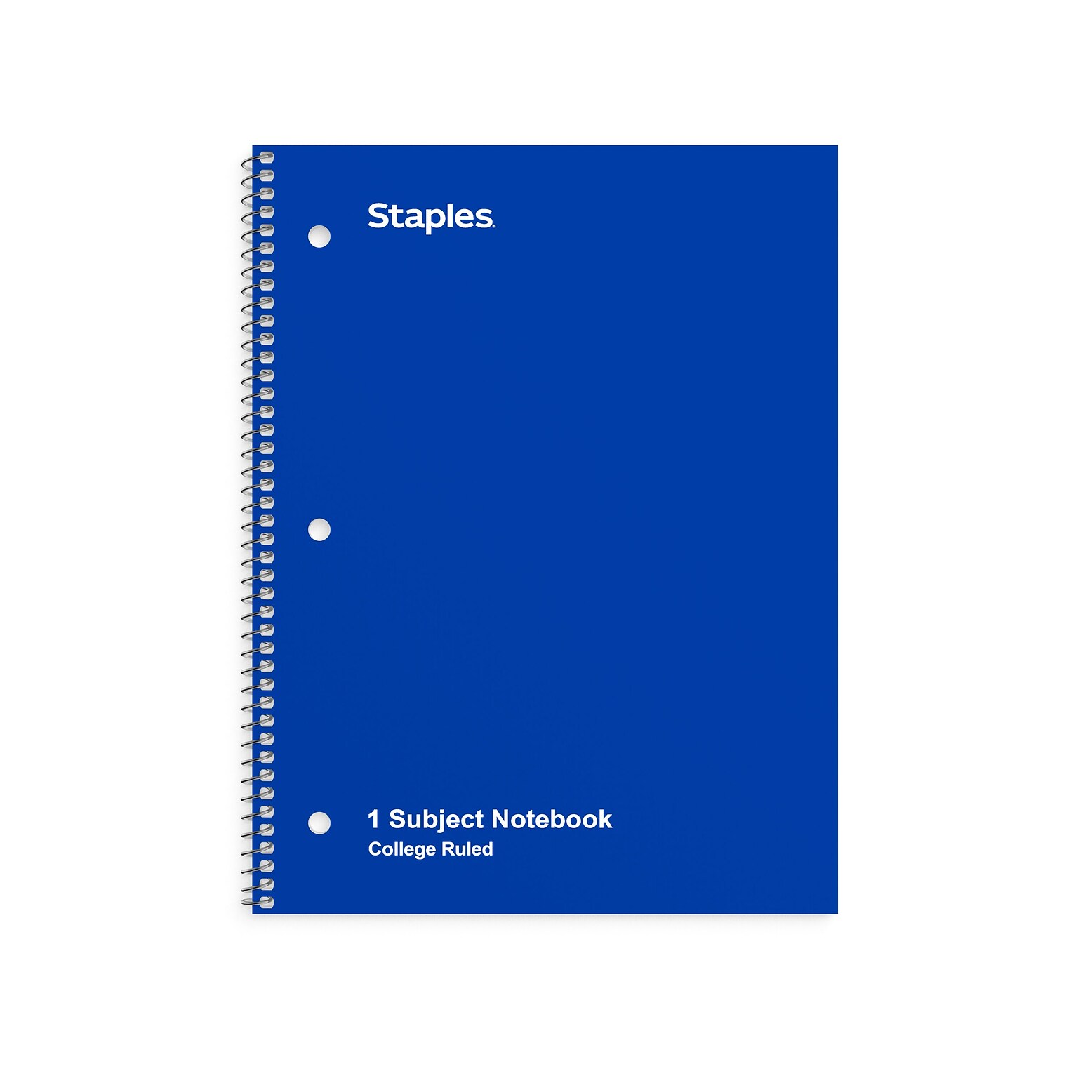 Staples 1-Subject Notebook, 8 x 10.5, College Ruled, 70 Sheets, Blue (TR27500)