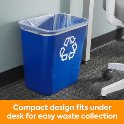 Coastwide Professional™ Plastic Indoor Recycling Container Without Lid, Blue Soft Molded Plastic, 7 Gallon (CW56432)