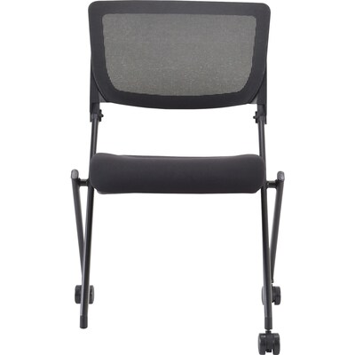 Lorell Mobile Mesh Back Nesting Chairsm Black, 2/Carton (LLR41846)