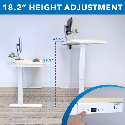 Mount-It! 47"W Electric Adjustable Standing Desk with Drawer, Brown (MI-15004)