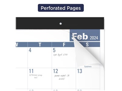 2024 AT-A-GLANCE Easy to Read 21.75" x 17" Monthly Desk Pad Calendar, White/Blue (SKLP24-32-24)