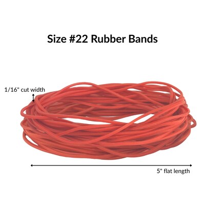Alliance Red Packer Multi-Purpose #22 Rubber Bands, 5" x 1/16", Red, 620/Pack (96225)