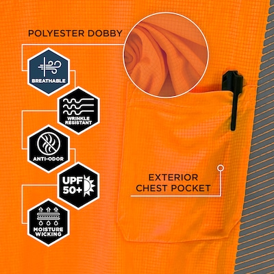 GloWear 8292 High Visibility Short Sleeve T-Shirt, ANSI Type R Class 2, Orange, Small (22242)