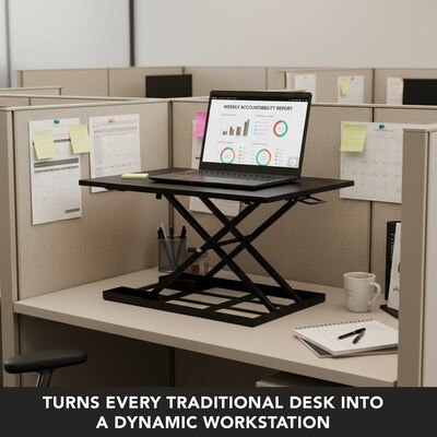Mount-It! 32W Rectangular Adjustable Metal Standing Desk Converter, Black (MI-7929BLK)