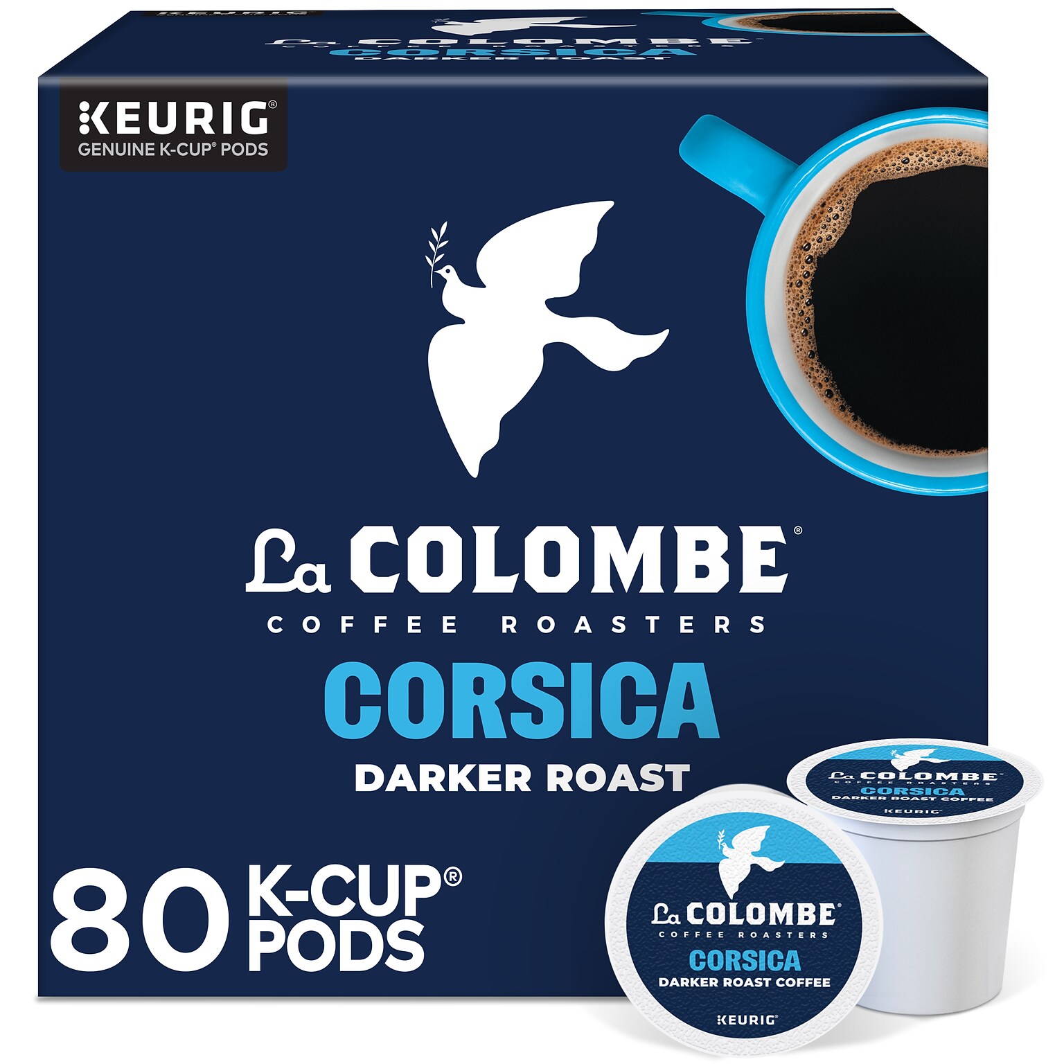 La Colombe Corsica Coffee Keurig® K-Cup® Pods, Dark Roast, 80/Carton (5000380614CT)