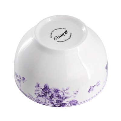 Elama Traditional Rose Stoneware Dinnerware Set, Purple, 16 Piece (935121712M)