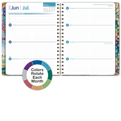 2026-2027 Excello Brands 8.5" x 11" Academic Weekly & Monthly Planner, Paperboard Cover, Watercolor Tree (FSHN-AY26-8511-43)