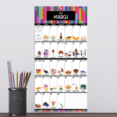 2027 TF Publishing Every Day's A Holiday 7" x 7" Monthly Wall Calendar, Multicolored (27-2103)