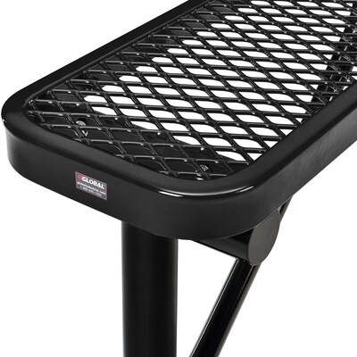 Global Industrial 4' Outdoor Steel Flat Bench, Expanded Metal, Black (695741BK)
