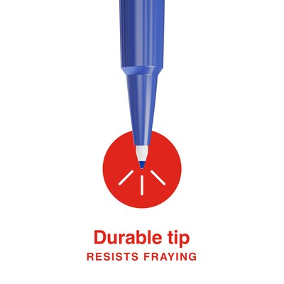 Staples Inspire Felt Tip Pen, Medium Point, 0.7mm, Blue Ink, Dozen (ST63327)