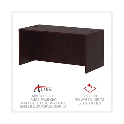 Alera™ Valencia Series Executive Suites in Mahogany, Straight Front Desk Shells, 60"W