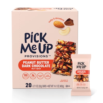 Pick Me Up Provisions™ Mini Gluten Free Peanut Butter Dark Chocolate Nut Bar, 0.7 oz., 20/Box (PM627