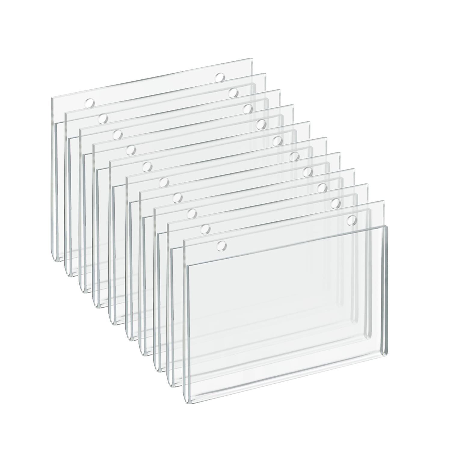 Azar Sign Holder, 6 x 4, Horizontal, Wall Mounted, Clear Acrylic, 10/Pack (162734)