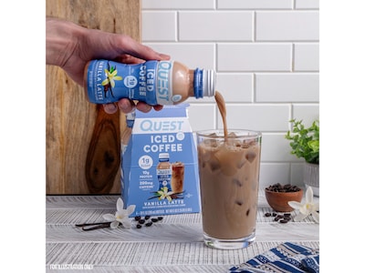 Quest Vanilla Latte Iced Coffee, 10 oz., 12/Carton (QRTDVL-4M3)