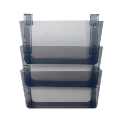 TRU RED Unbreakable 3-Pocket Plastic Letter Wall File, Smoke – Durable Wall-Mounted Organizer for Mail, Documents & Daily Filing