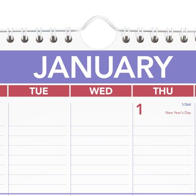 2026 AT-A-GLANCE 12" x 17" Monthly Wall Calendar, White/Purple (PM2-28-26)